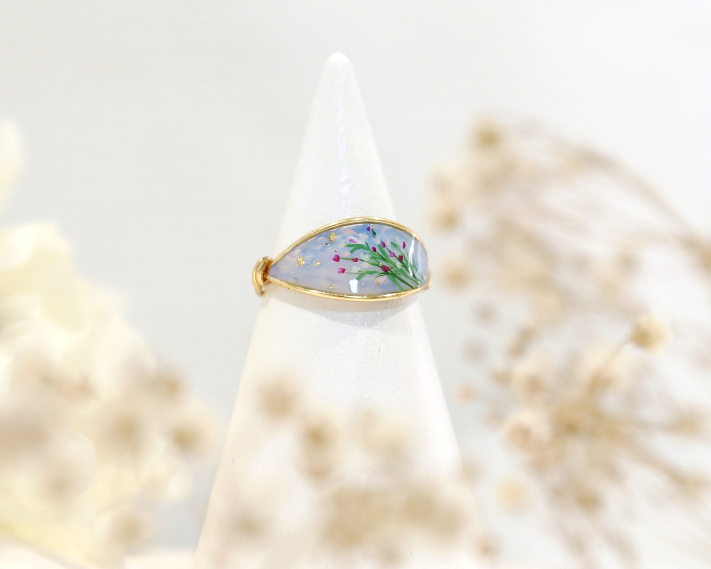 Colorful Wildflower Cluster Ring / Gold & Silver