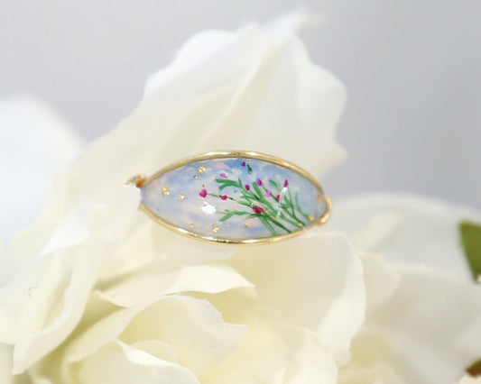 Colorful Wildflower Cluster Ring / Gold & Silver