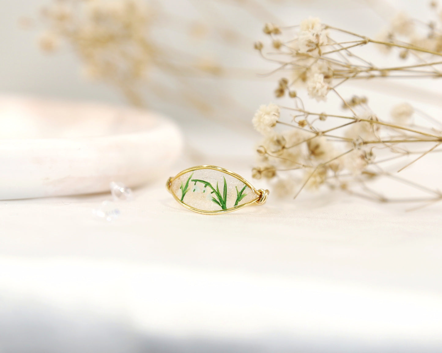 Lily Of The Valley Flower Ring / Gold & Silver