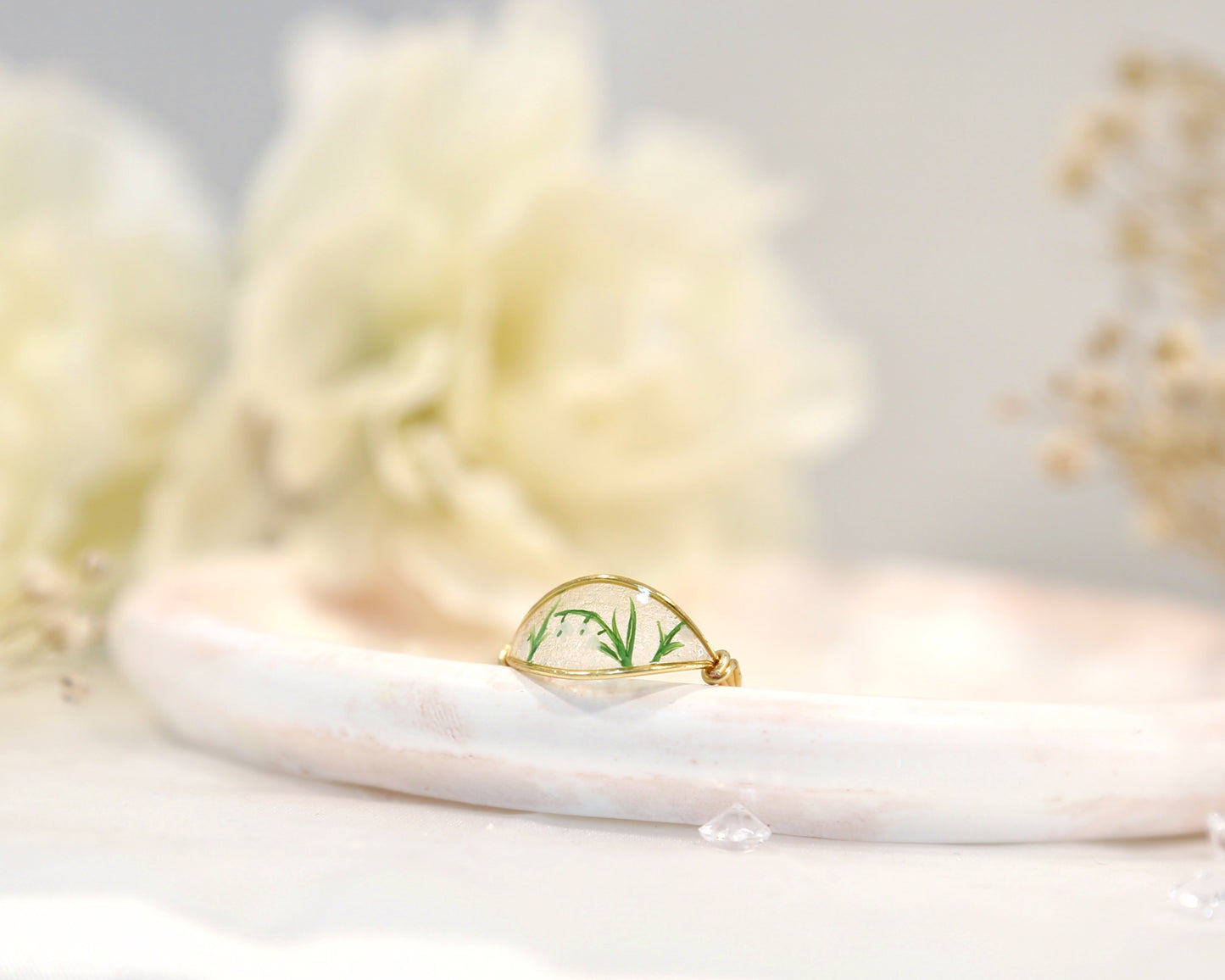 Lily Of The Valley Flower Ring / Gold & Silver