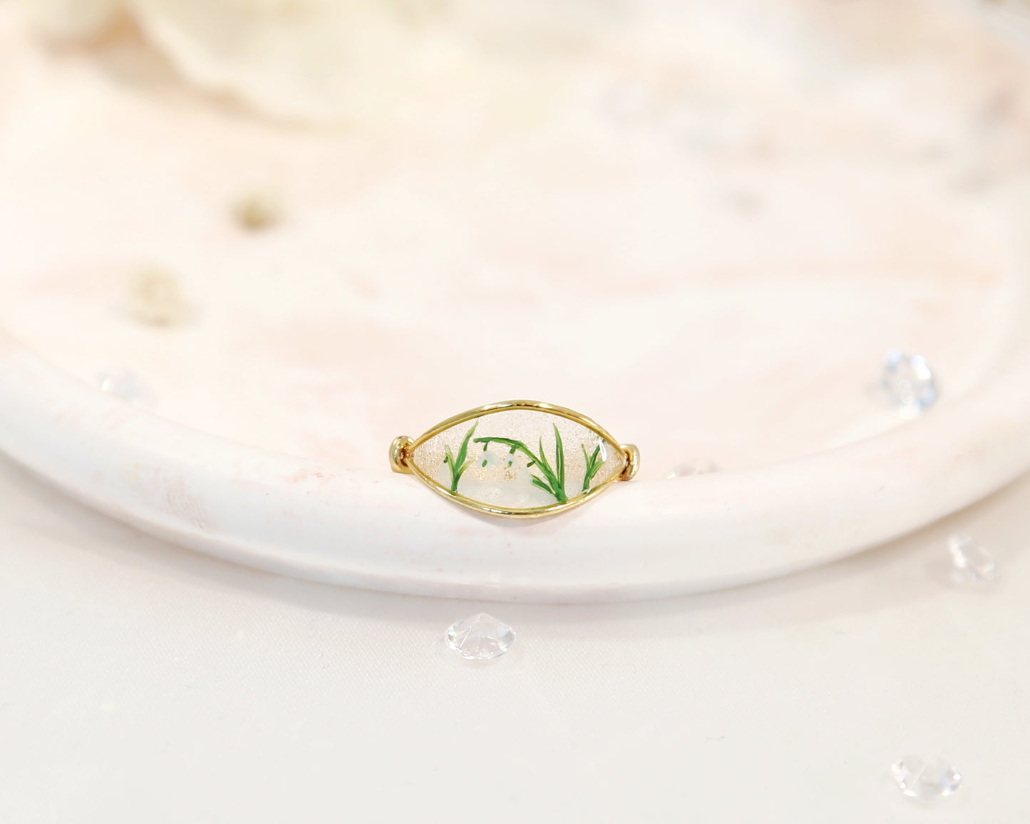 Lily Of The Valley Flower Ring / Gold & Silver