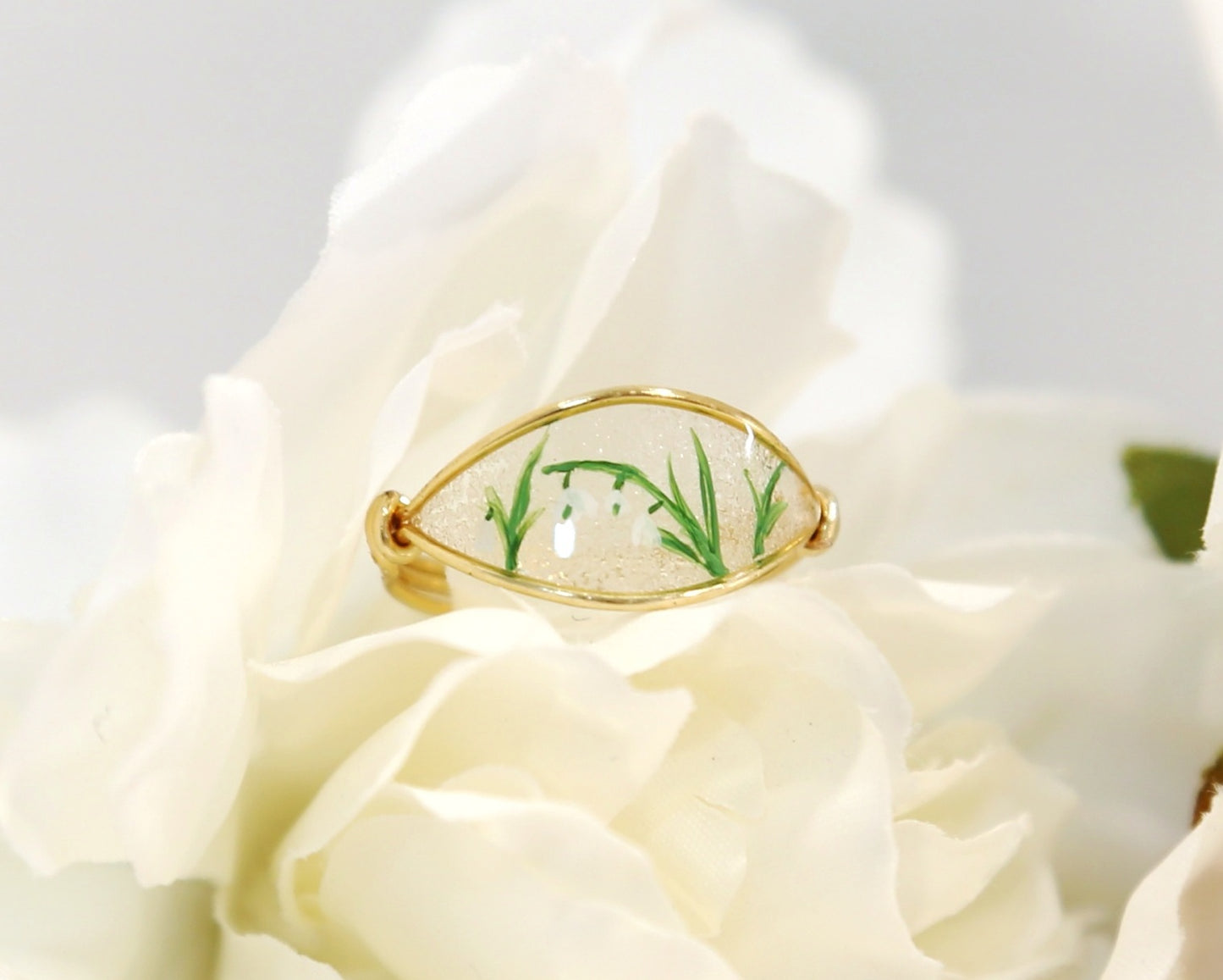 Lily Of The Valley Flower Ring / Gold & Silver