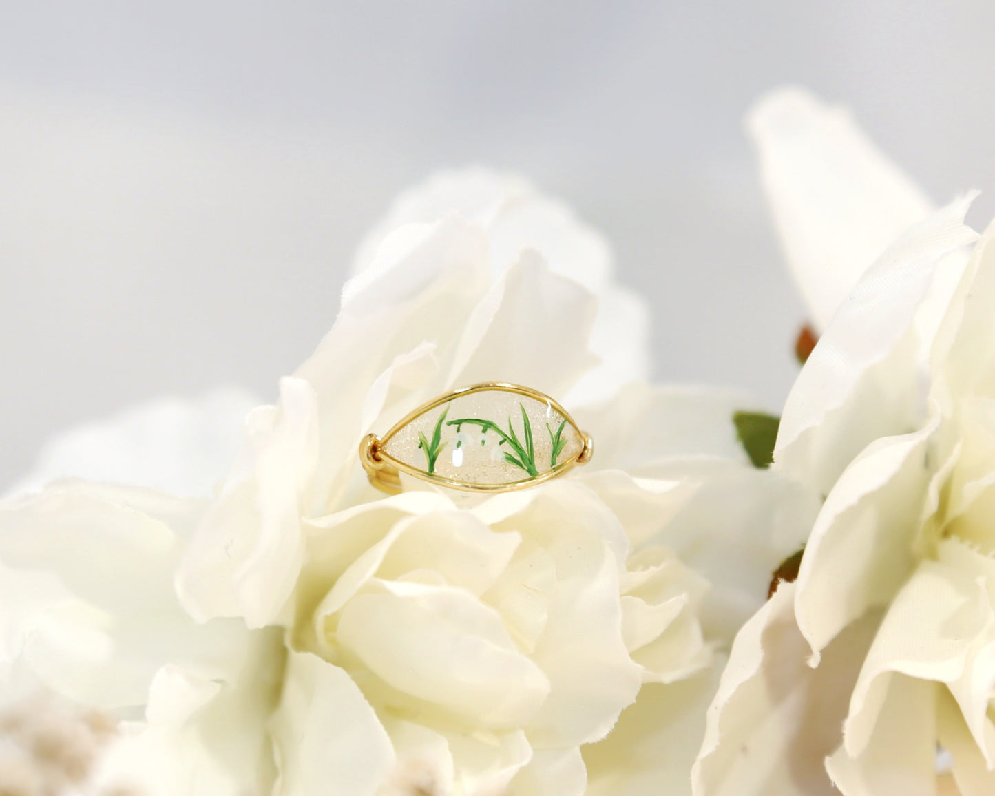 Lily Of The Valley Flower Ring / Gold & Silver