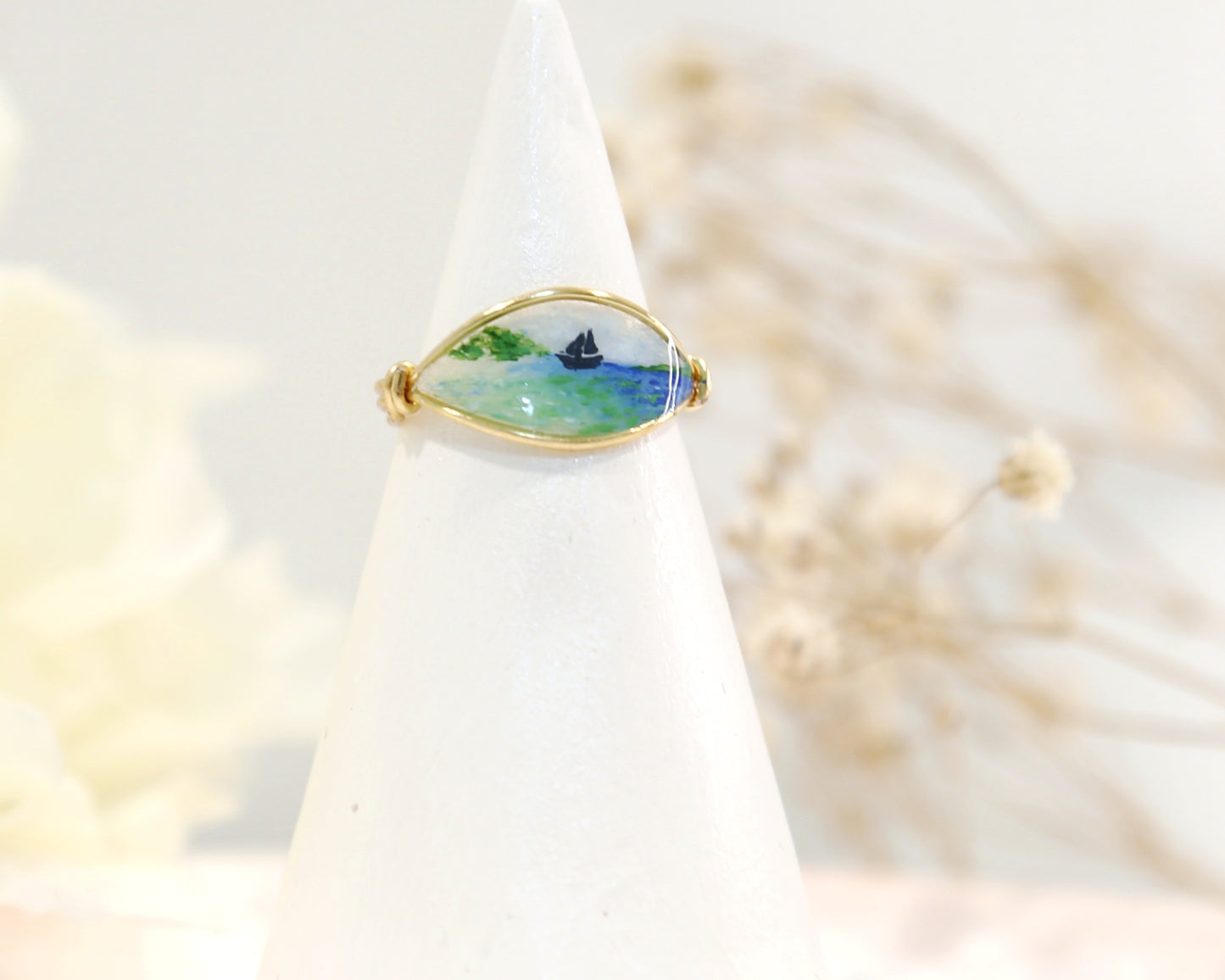 Turquoise Ocean View Ring / Gold & Silver