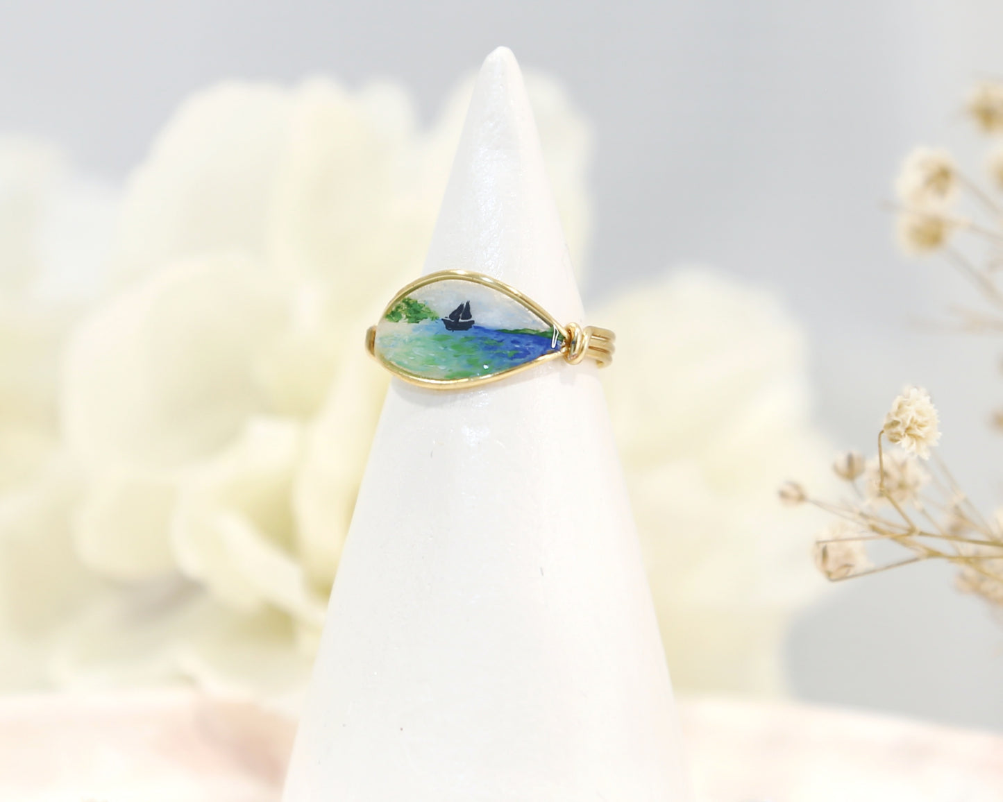 Turquoise Ocean View Ring / Gold & Silver