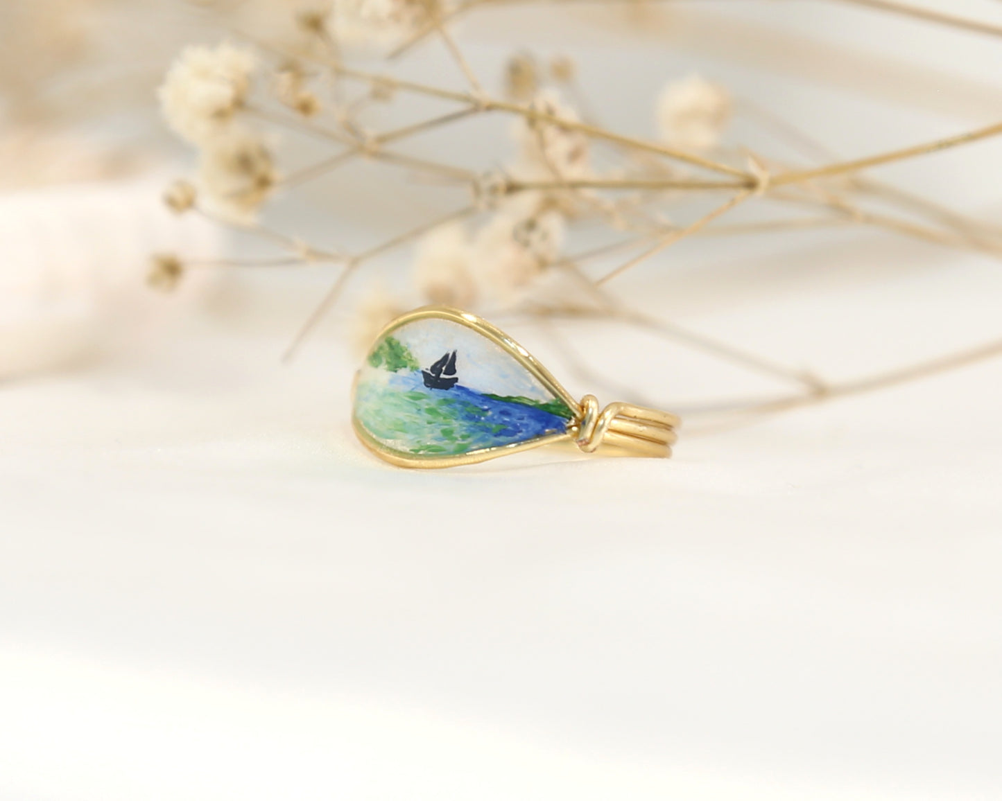 Turquoise Ocean View Ring / Gold & Silver