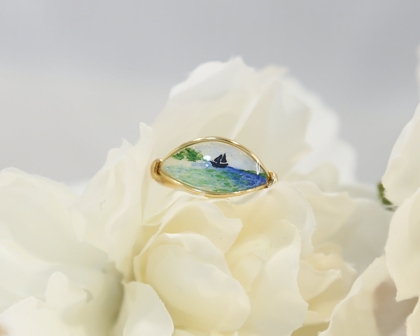 Turquoise Ocean View Ring / Gold & Silver