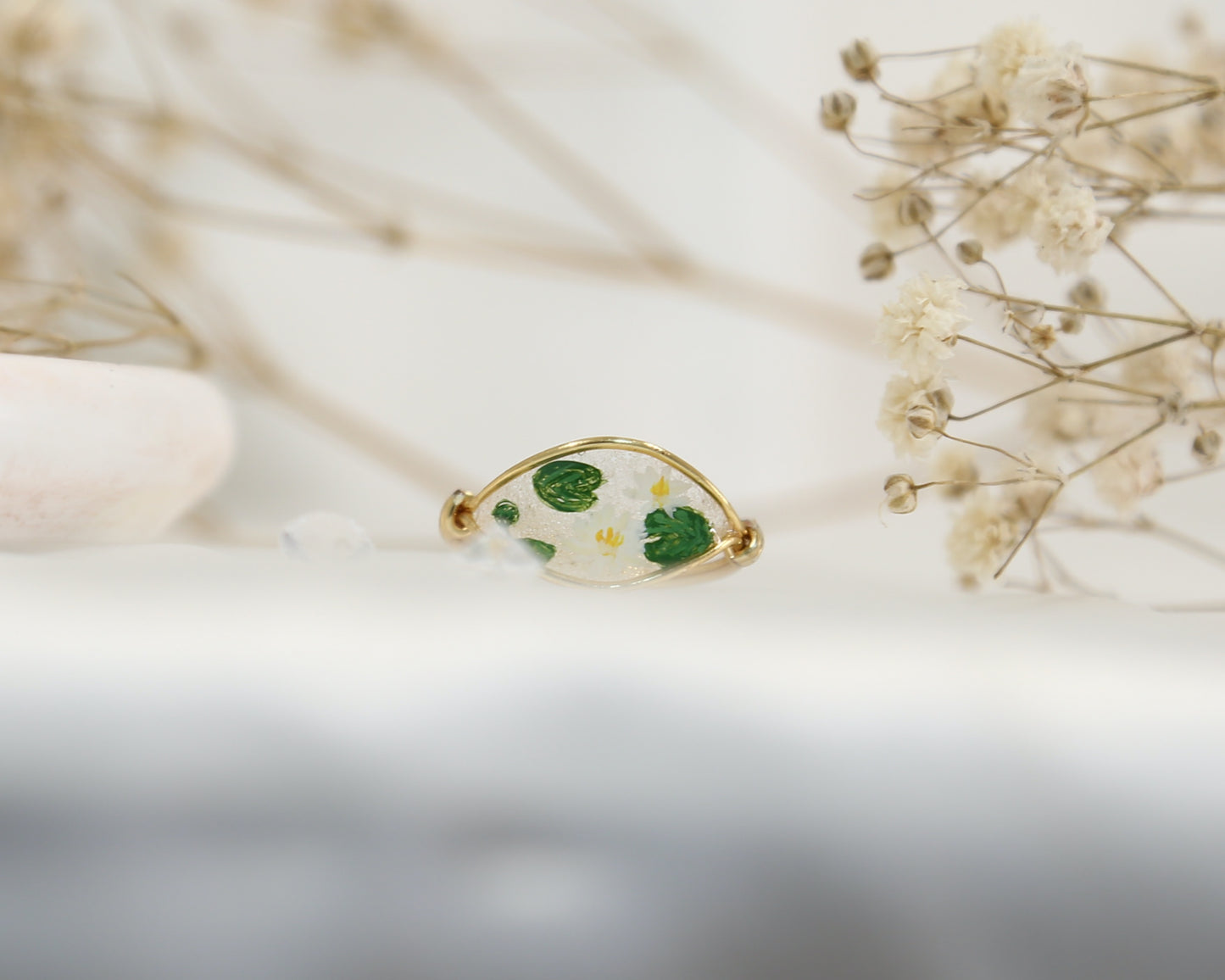 Water Lily Flower Ring / Gold & Silver