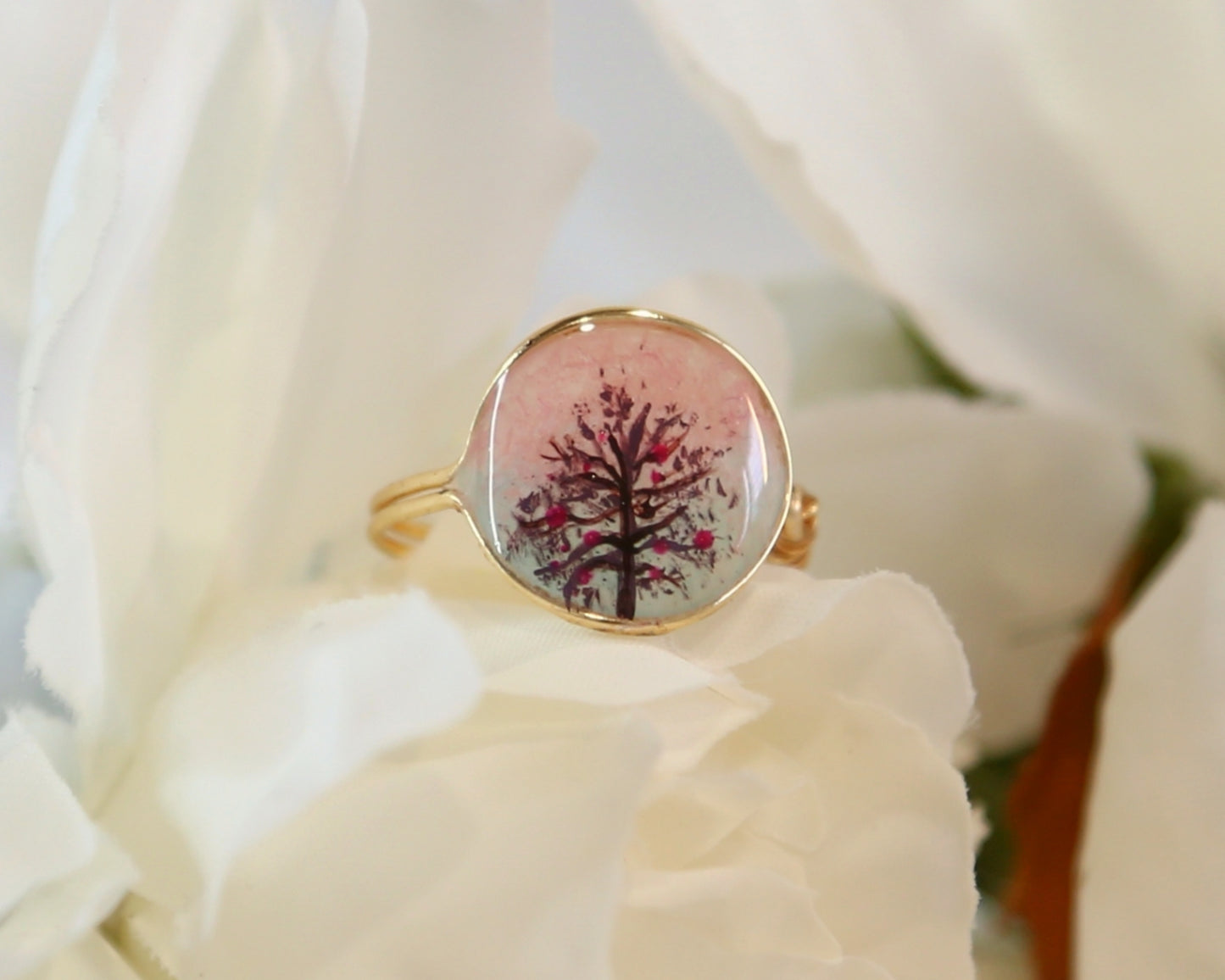 Whisper Tree / Gold Ring & Silver Ring