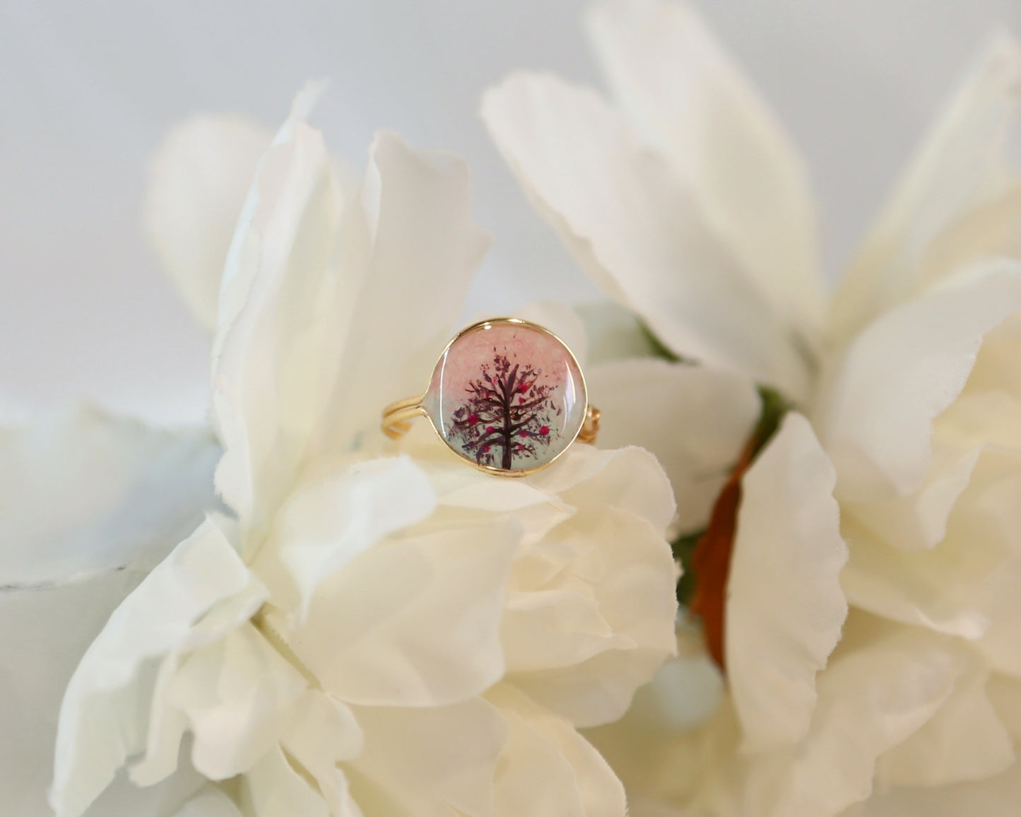 Whisper Tree / Gold Ring & Silver Ring