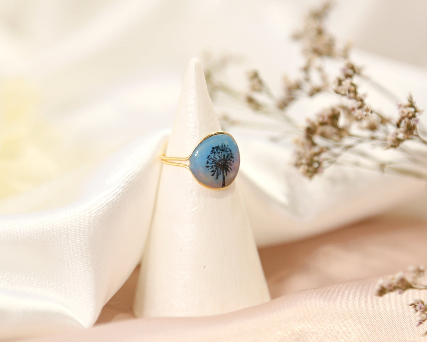 Dandelion / Gold Ring & Silver Ring