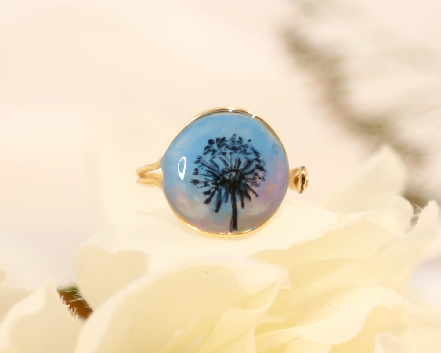 Dandelion / Gold Ring & Silver Ring