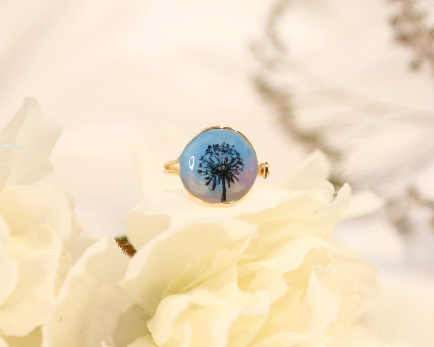 Dandelion / Gold Ring & Silver Ring