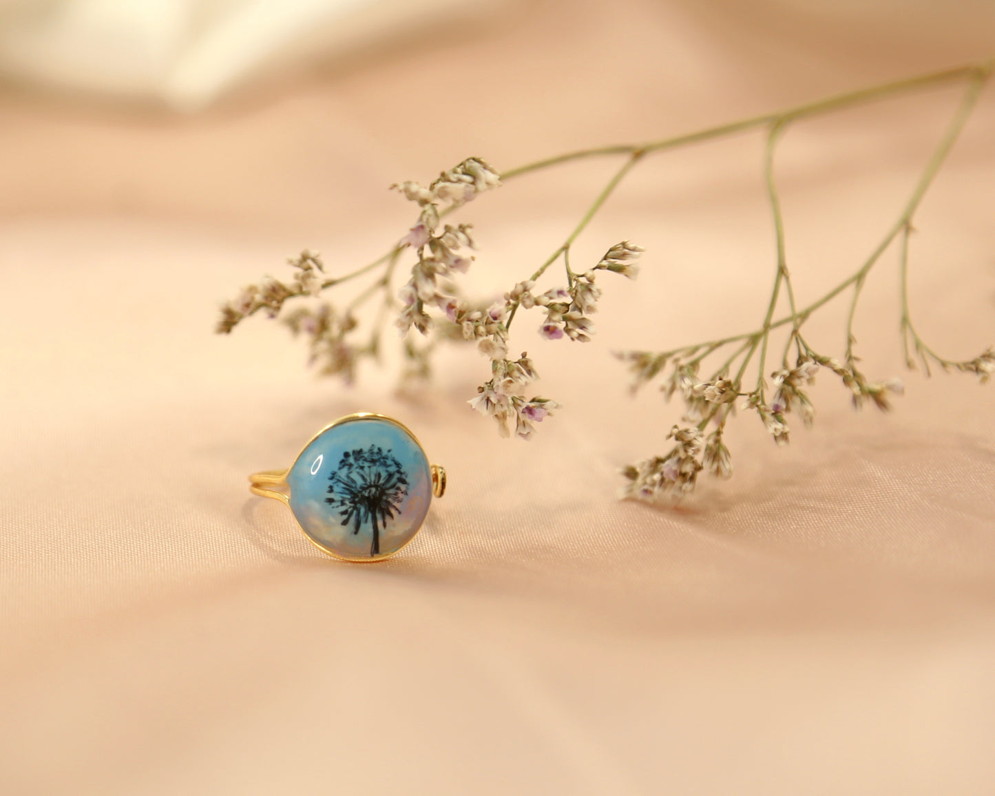 Dandelion / Gold Ring & Silver Ring