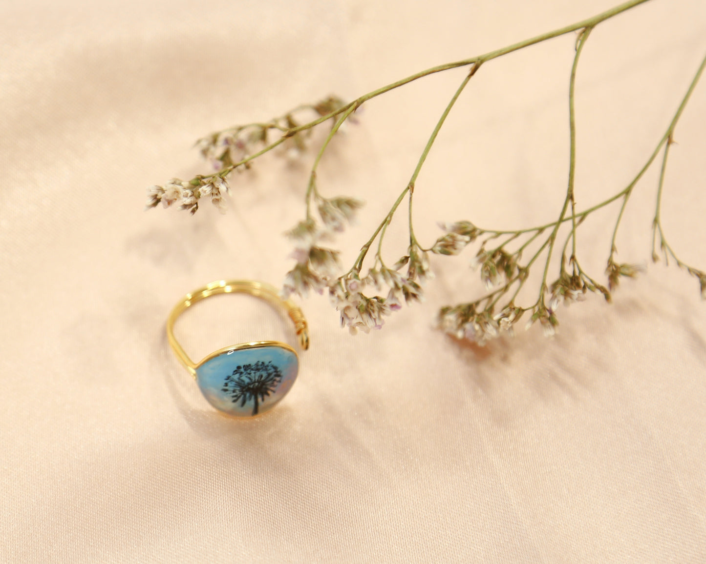 Dandelion / Gold Ring & Silver Ring