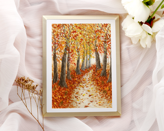 "Autumn's Carpeted Pathway" Original Acrylic Painting