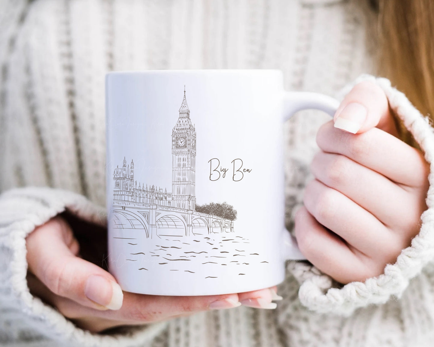 Landmark Big Ben London Hand Drawn Clipart