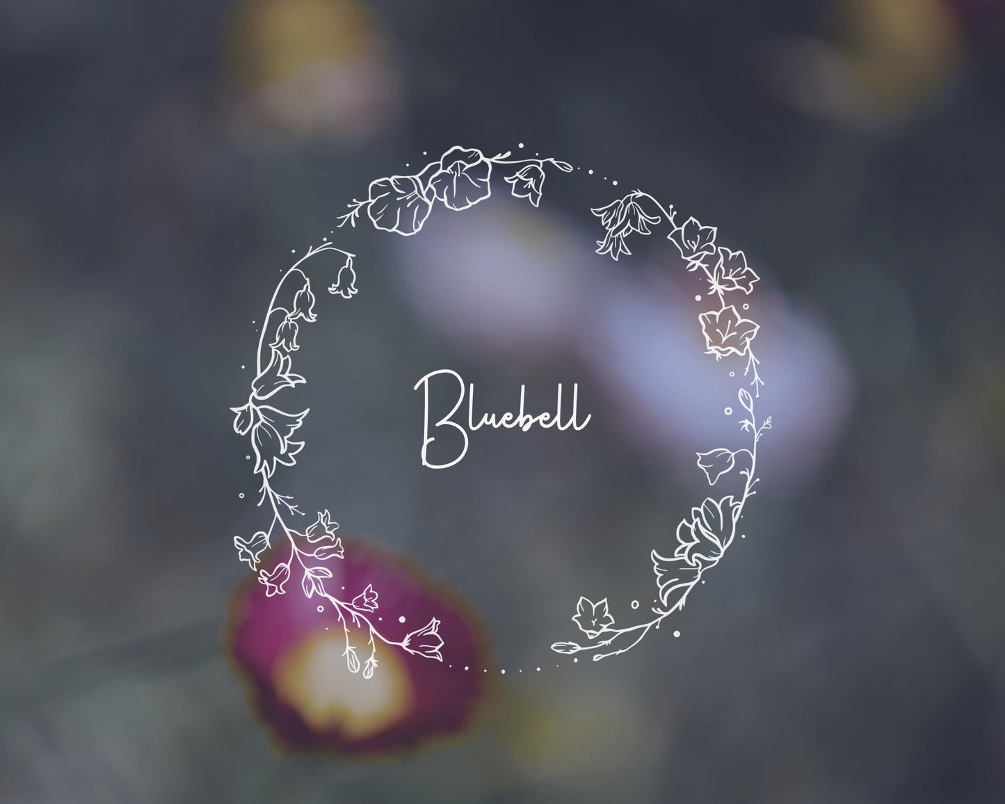 Bluebell Flower Botanical Full Wreath Clipart