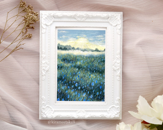 "Blue Harmony" Gouache Painting (Original Artwork)