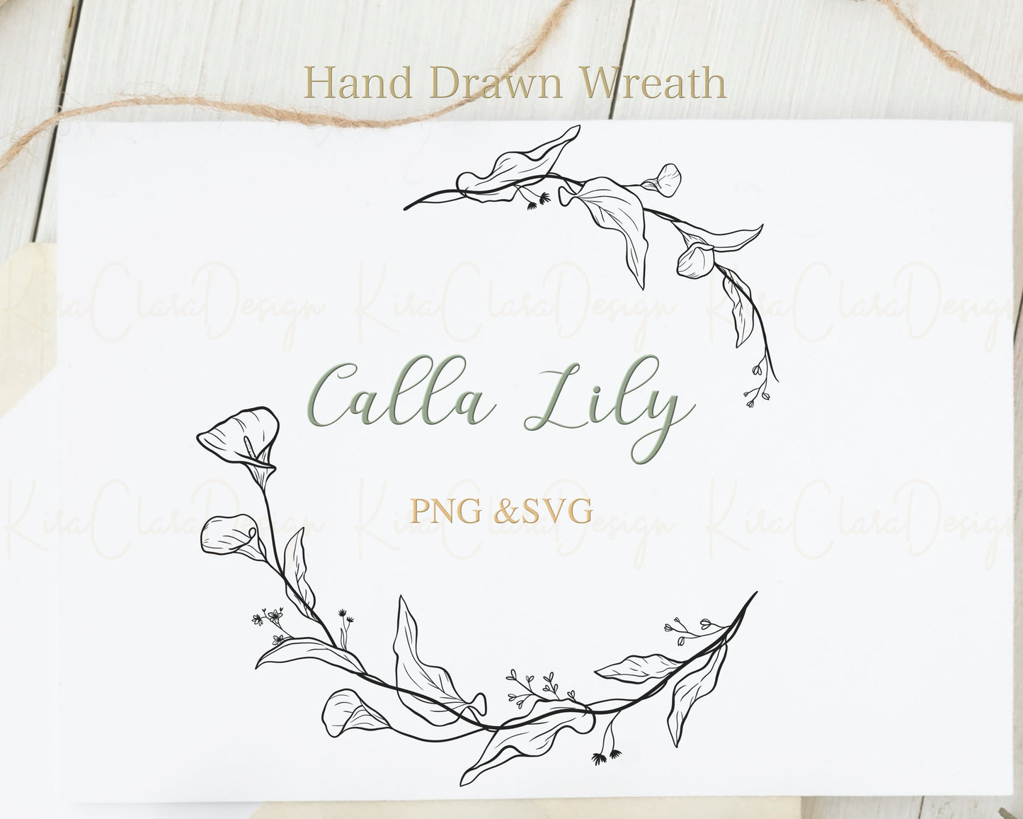 Calla Lily Flower Wreath Clipart