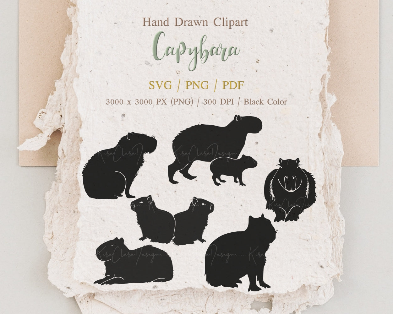 Capybara Silhouette Clipart