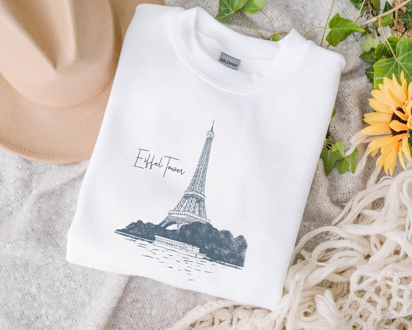 Landmark Eiffel Tower Paris Hand Drawn Clipart