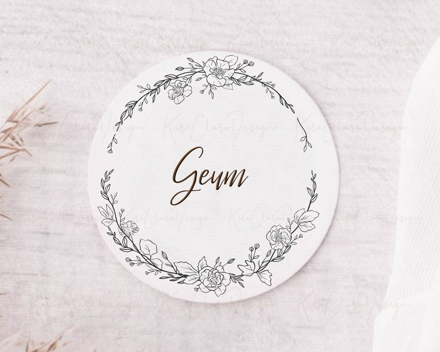 Geum (Avens ) Flower Wreath Clipart