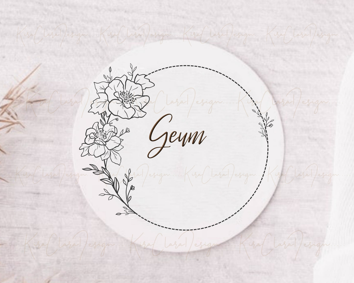 Geum (Avens ) Flower Circle Wreath Clipart