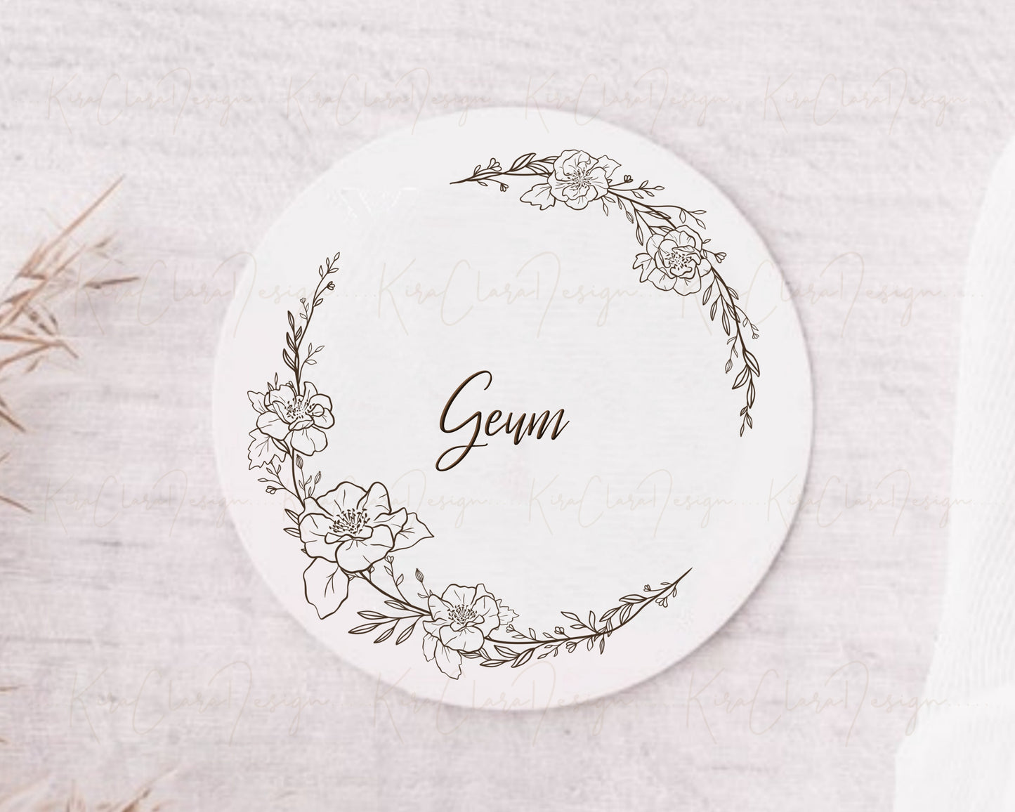 Geum (Avens ) Flower Half Wreath Clipart