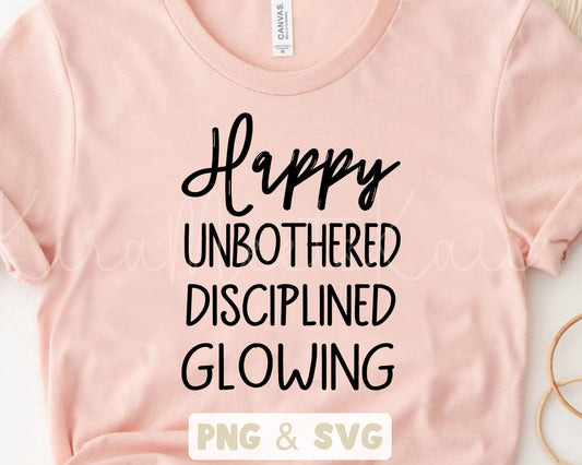 Happy Unbothered Disciplined Glowing SVG