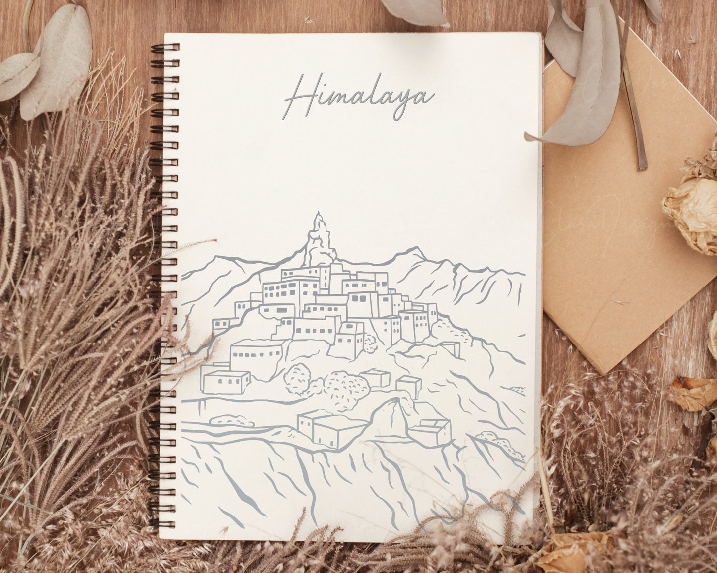 Himalayas Landscape Outline Clipart