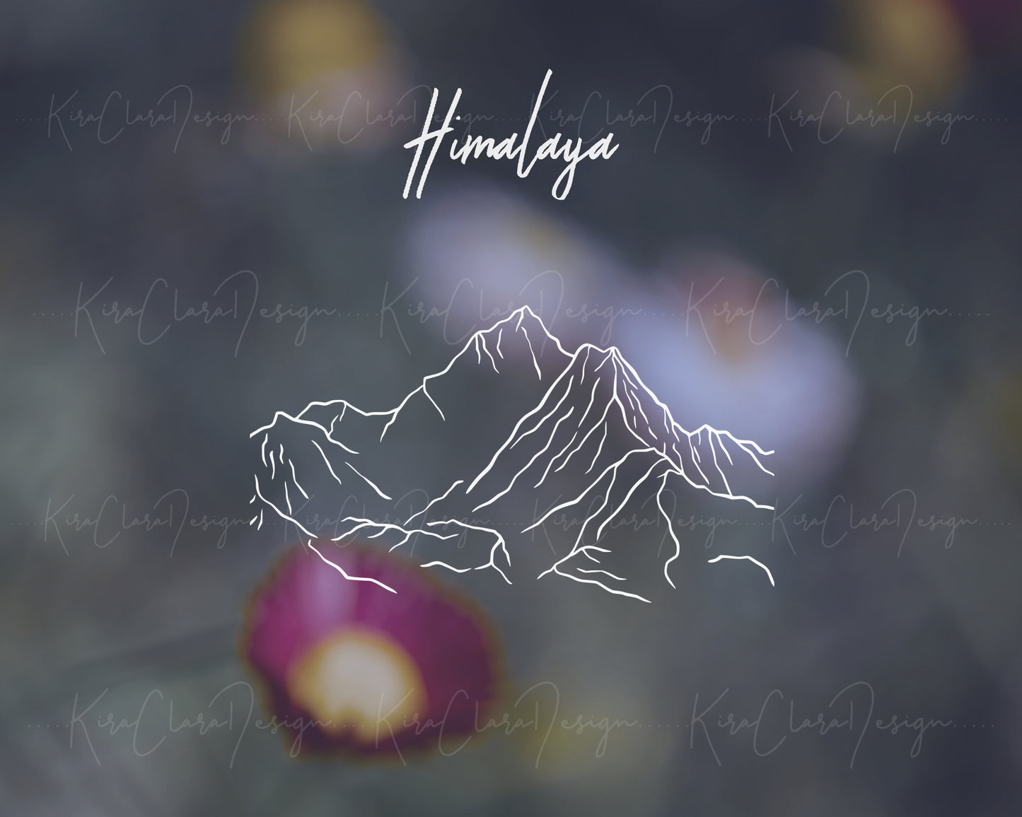 Himalayas Mountain Outline Clipart