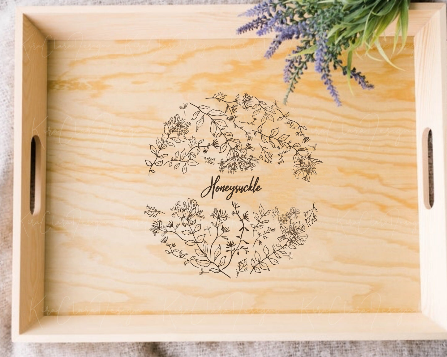 Honeysuckle (Lonicera) Split Border Frame Clipart