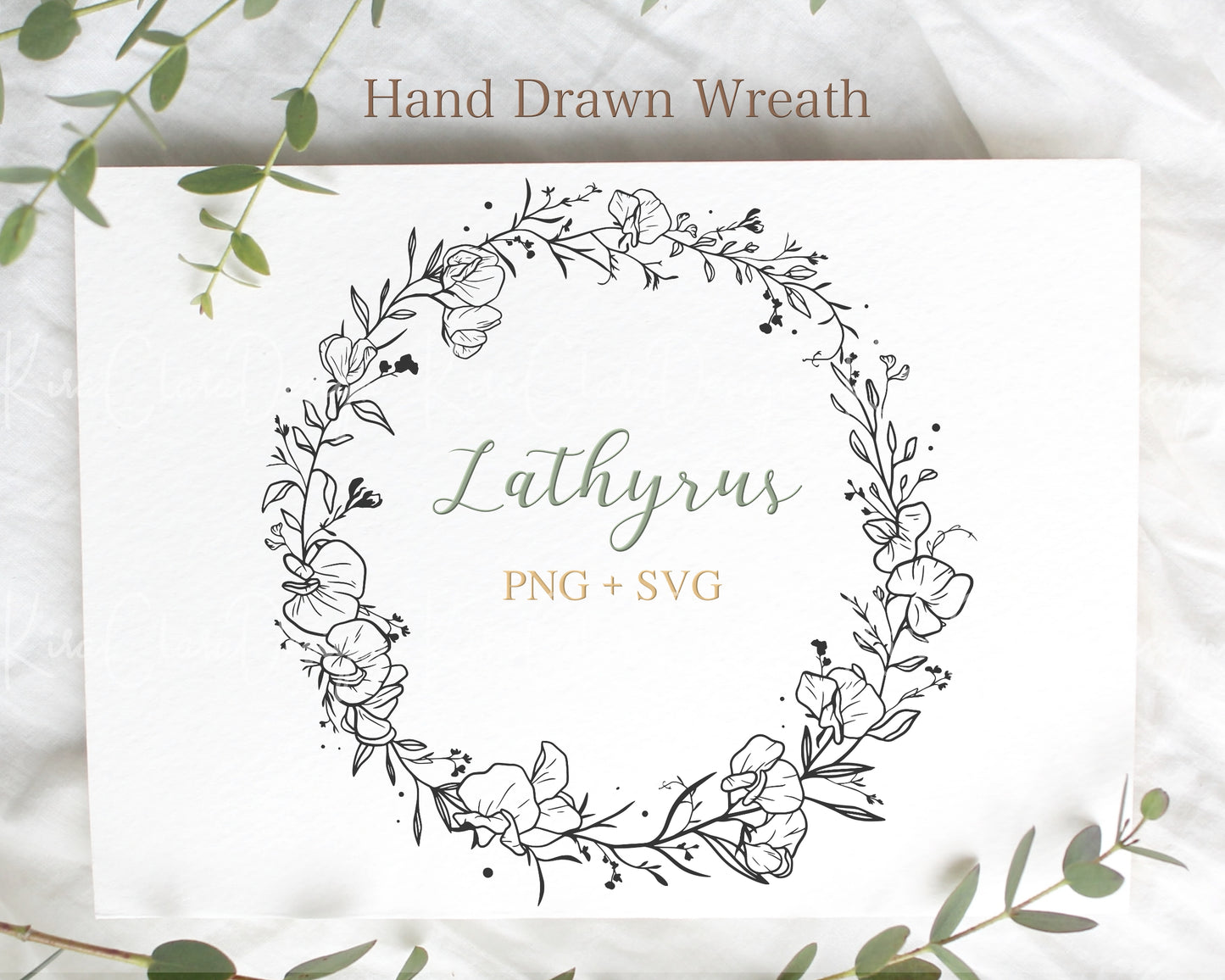 Lathyrus (Sweet Pea)  Full Flower Wreath Clipart