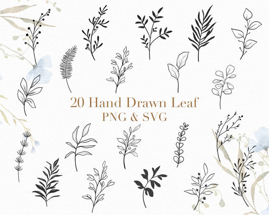 20 Leaf SVG Botanical Clipart Bundle