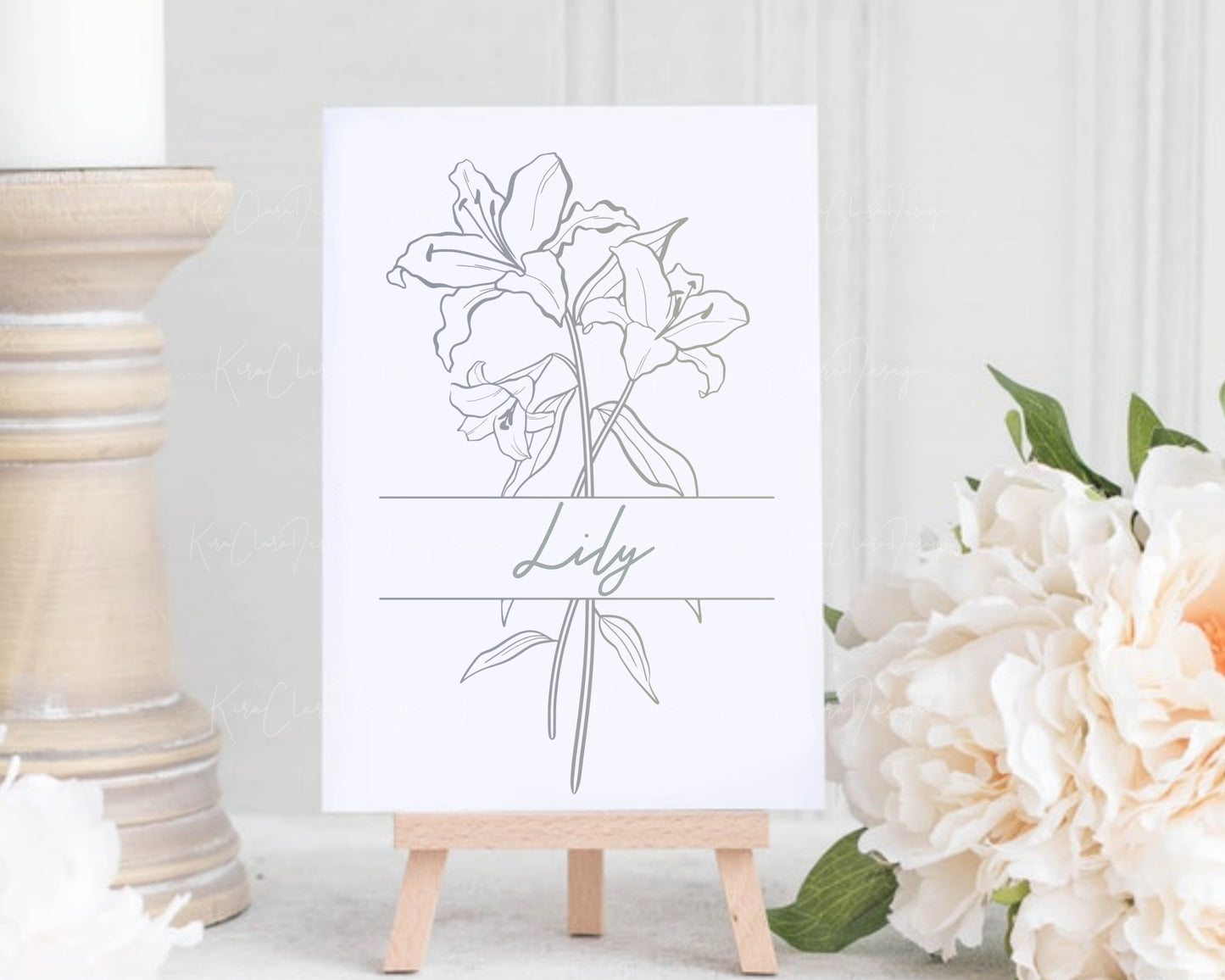 Lily Flower Botanical Split Frame Clipart