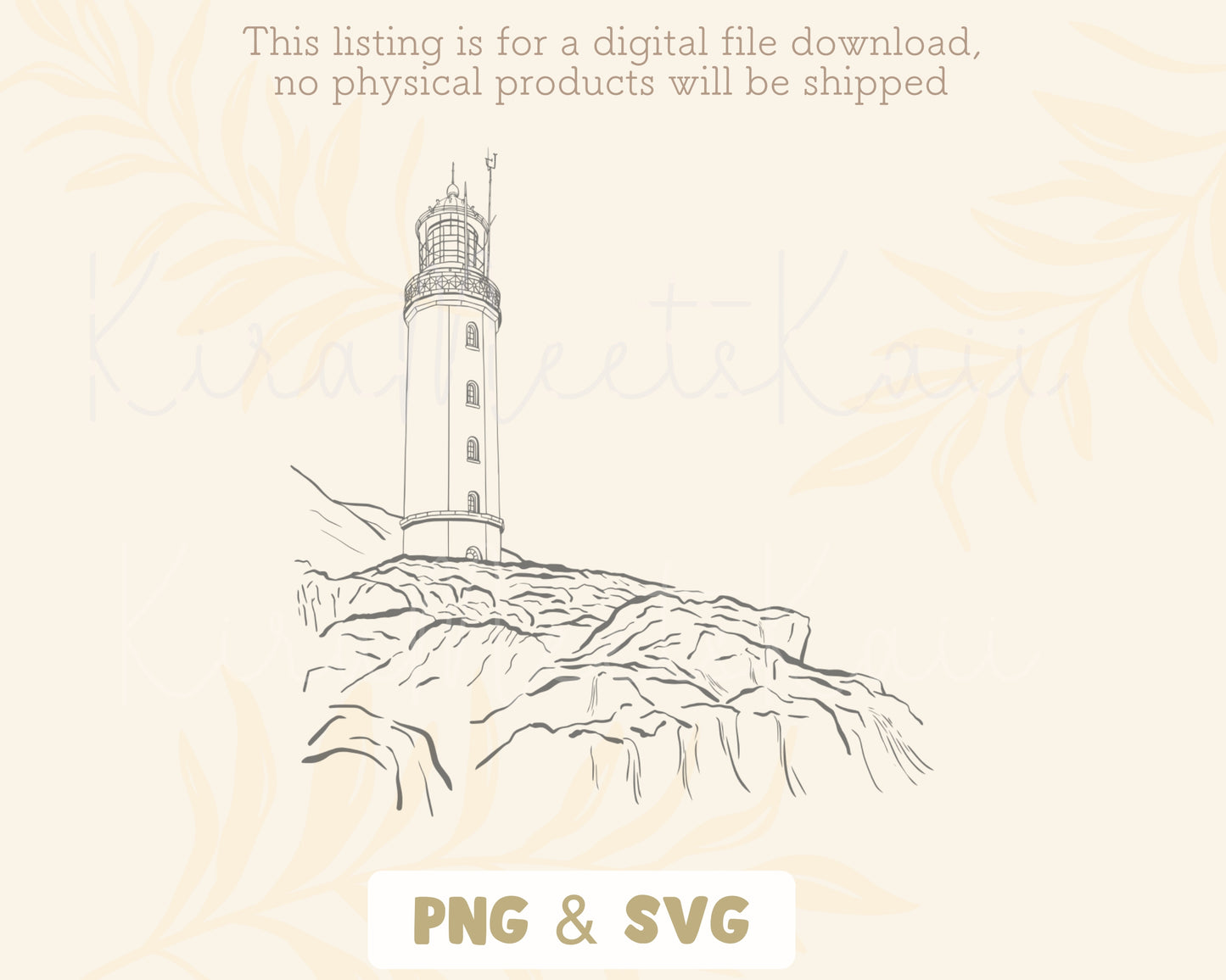 Hand Drawn Lighthouse Sublimation Design