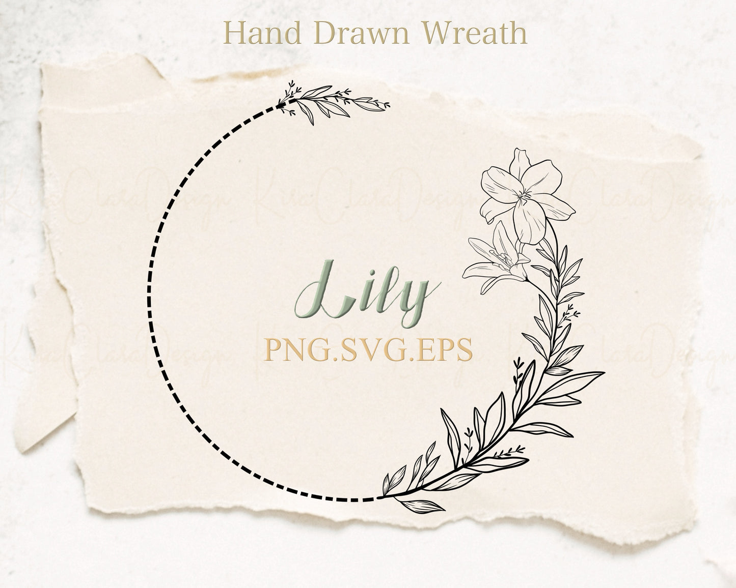 Lily Flower Wreath Clipart