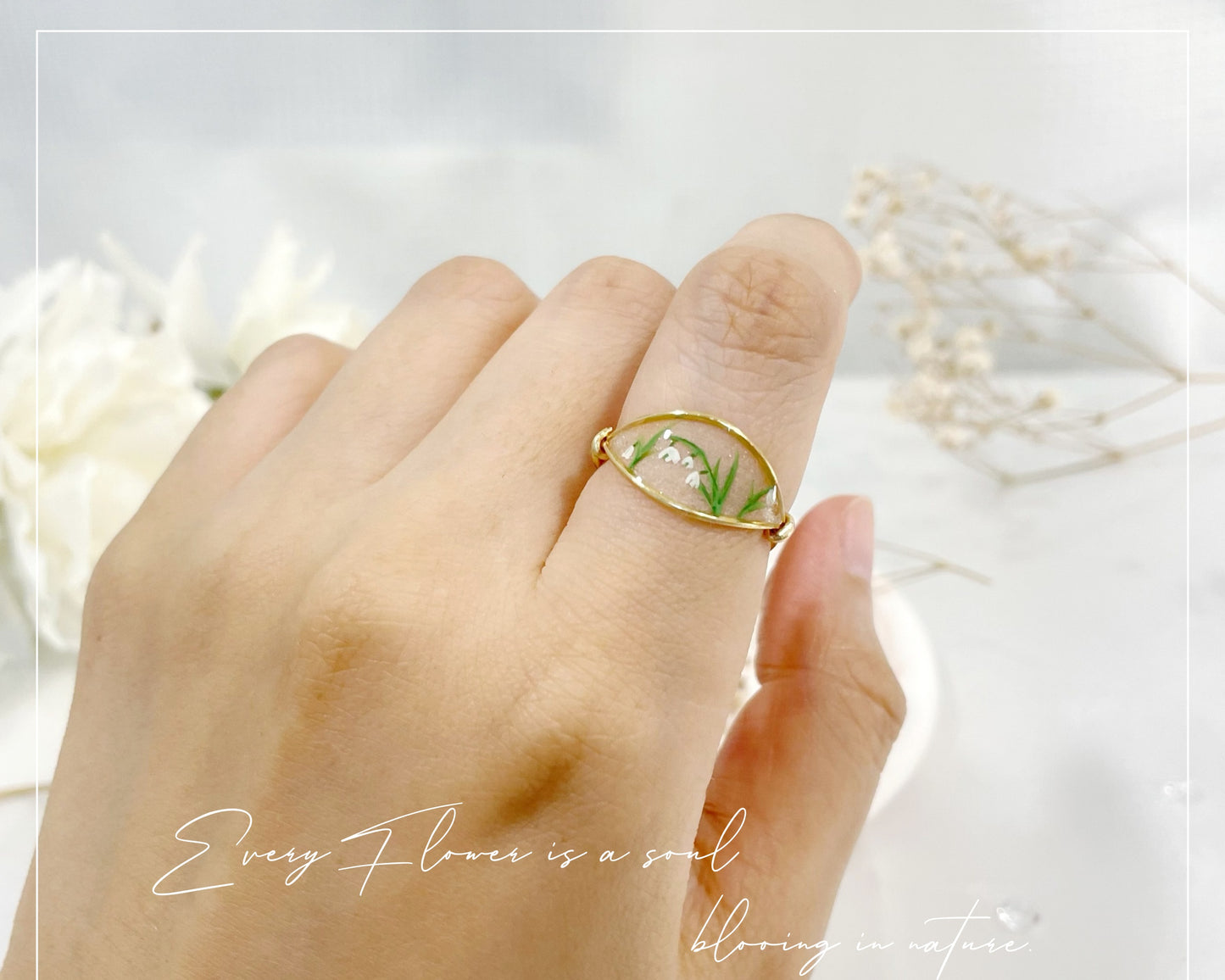 Lily Of The Valley Flower Ring / Gold & Silver