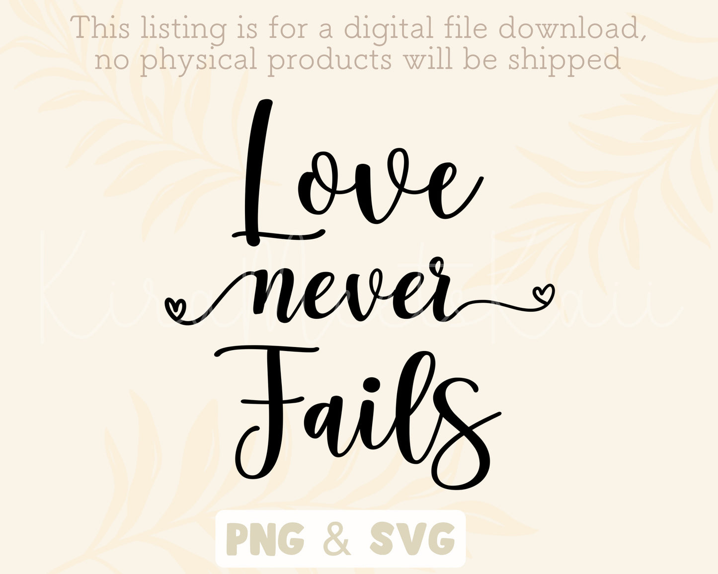 Love Never Fails Clipart SVG