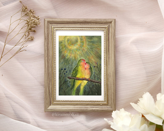 "Lovebird" Gouache Painting (Original Artwork)