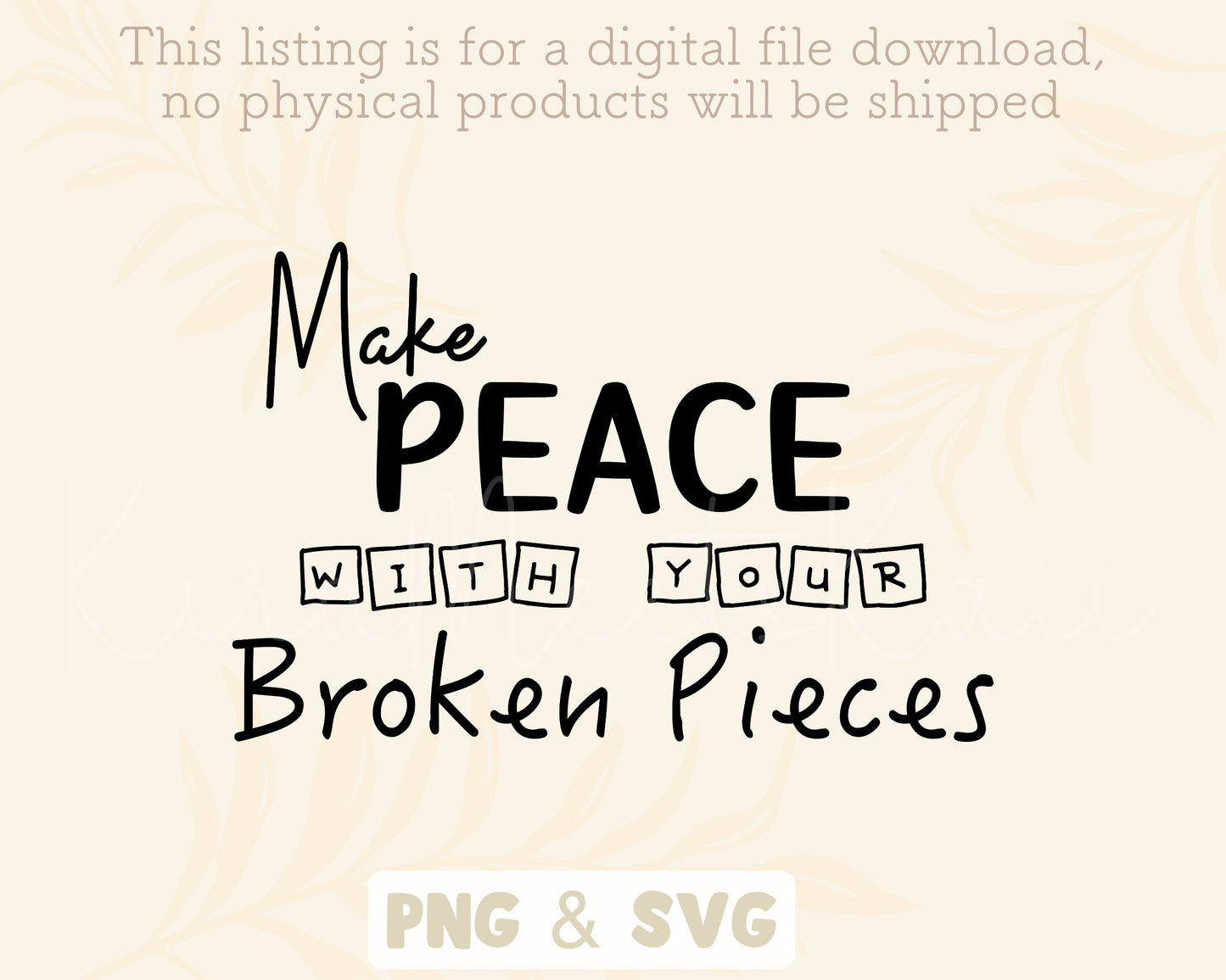 Make Peace With Your Broken Pieces Clipart