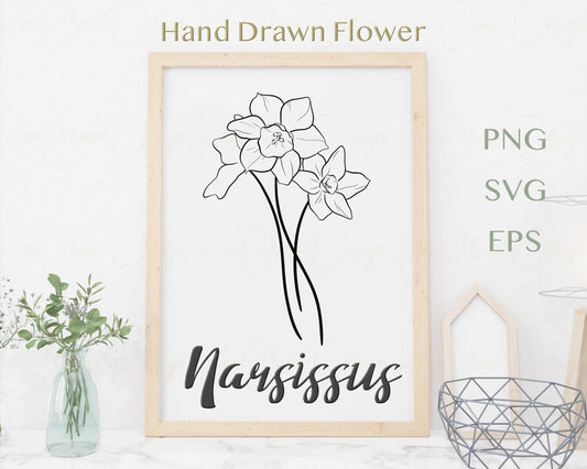 Birth Flower Narsissus Clipart SVG