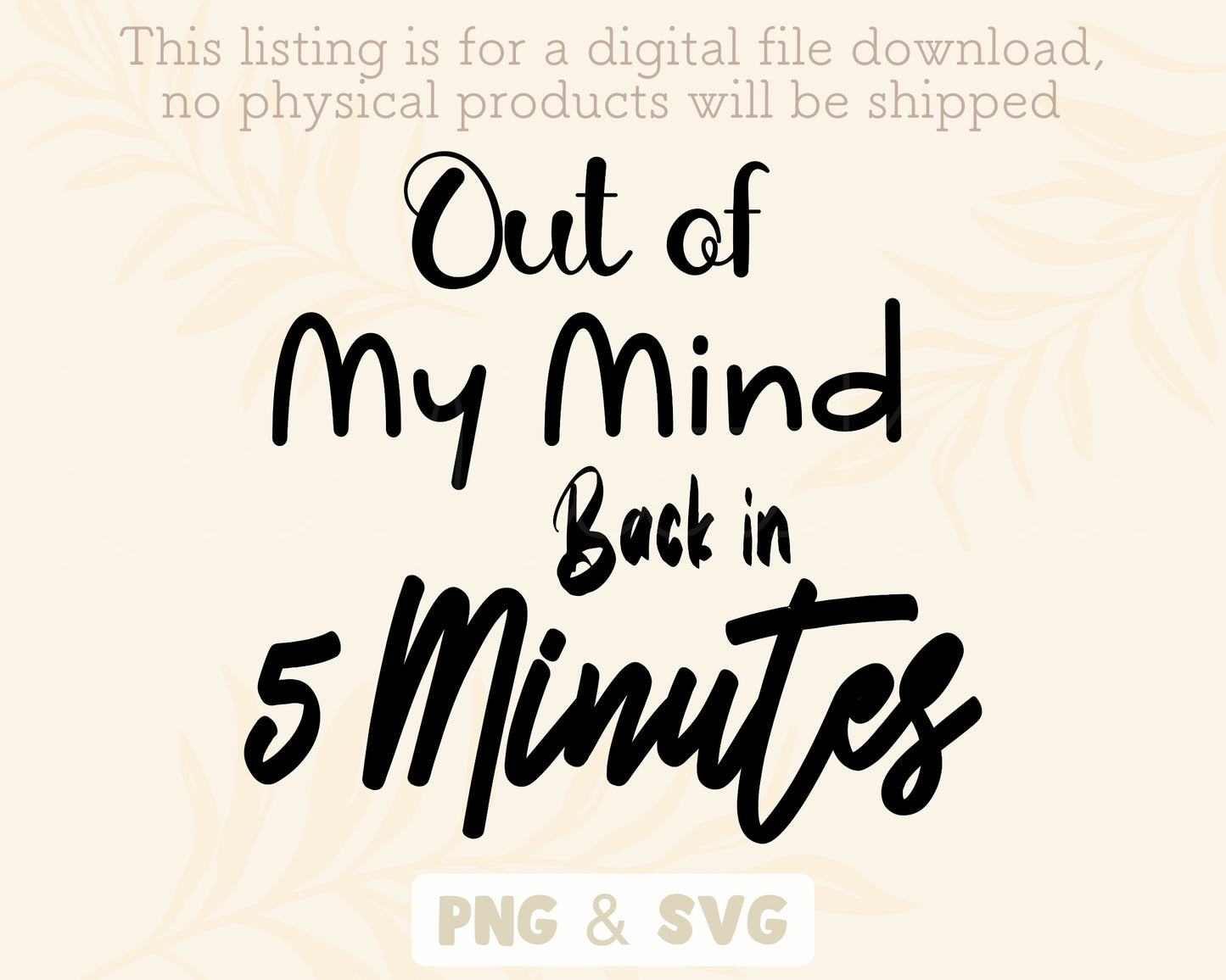 Out Of My Mind Back In 5 Minutes Clipart