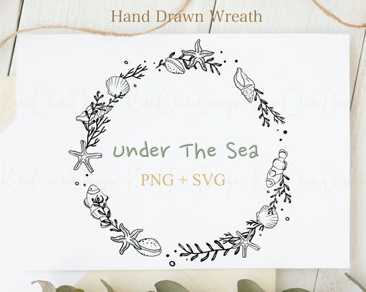 Sea Creature Wreath Clipart