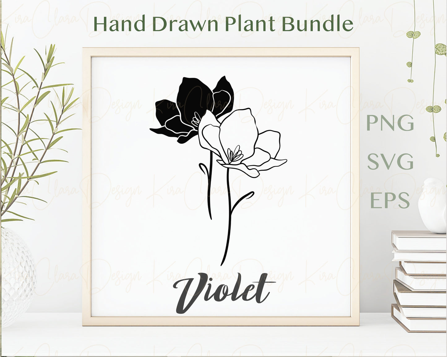 Violet Flower Outline Clipart