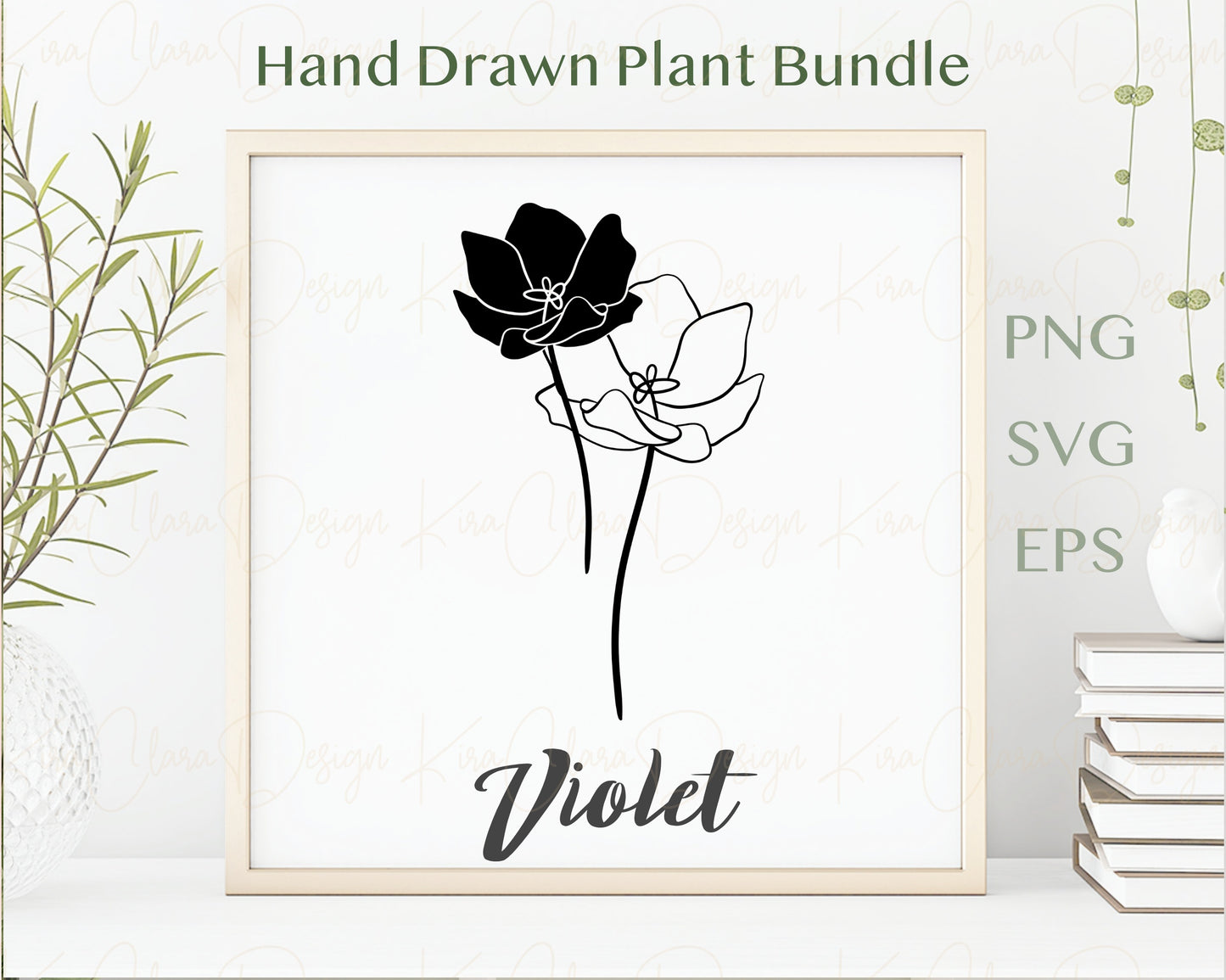 Violet Flower Outline Clipart