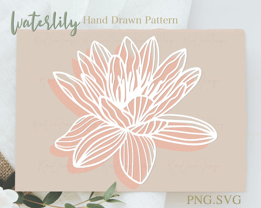 Water Lily Outline Illustration / Layers