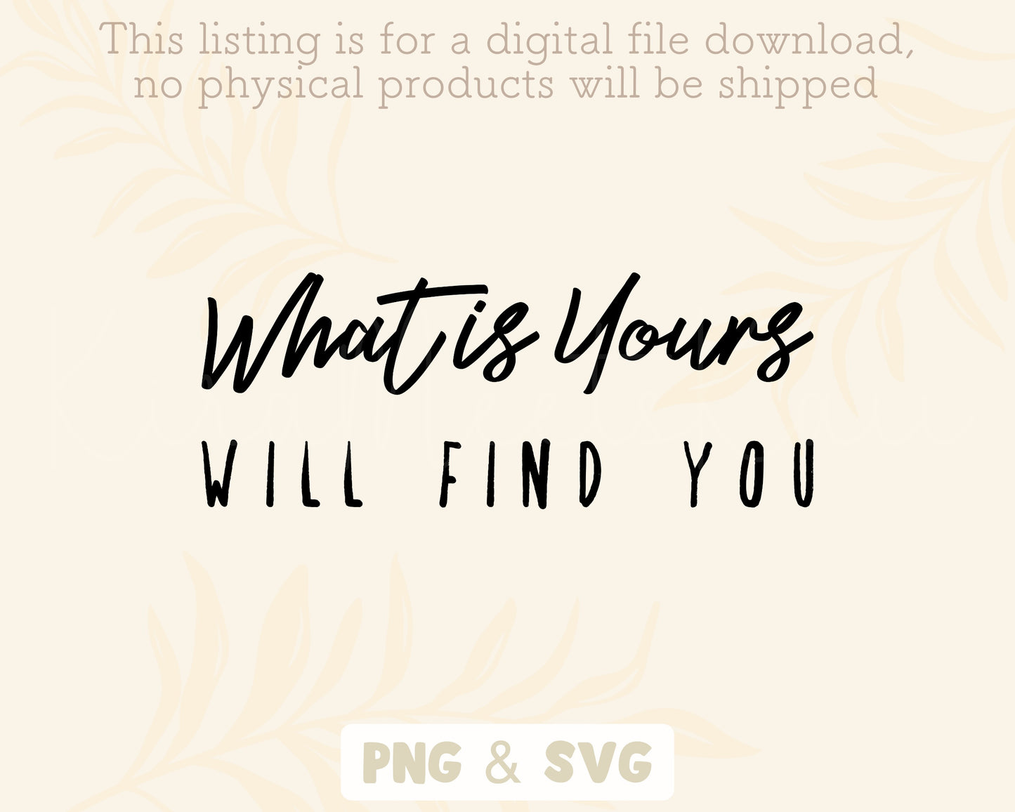 What Is Yours Will Find You Clipart