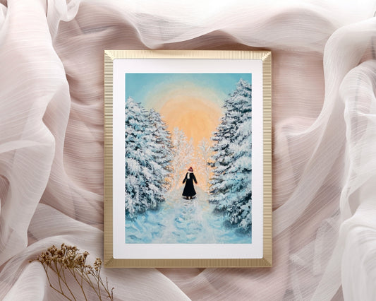 "Winter Path" Gouache Painting (Original Artwork)